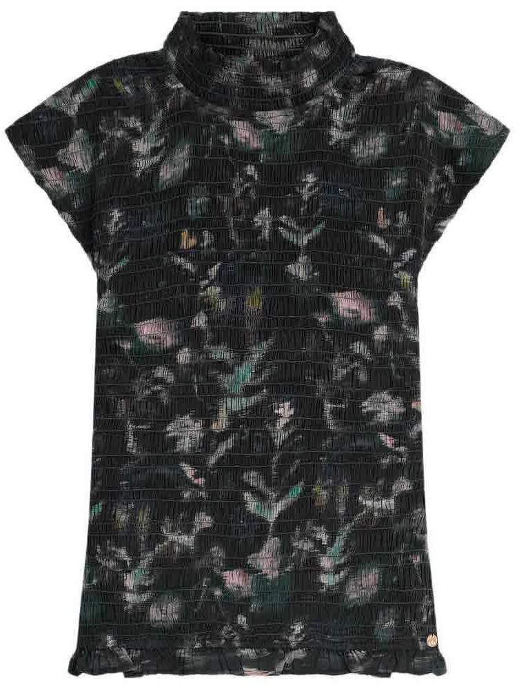 S&S PRINTED SMOCKED SHORT SLEEVE TOP 