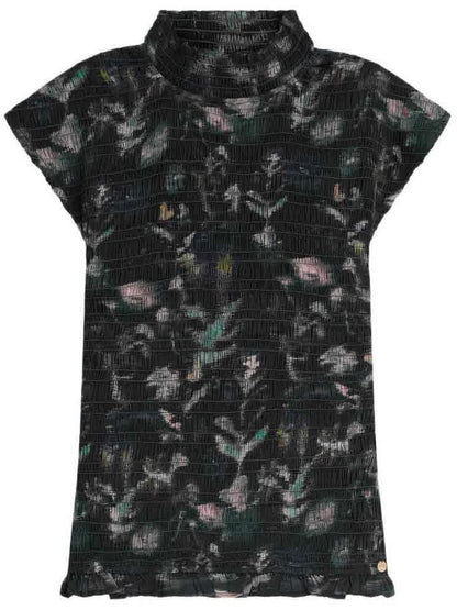 S&S PRINTED SMOCKED SHORT SLEEVE TOP 