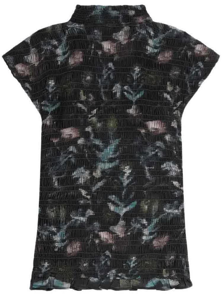 S&S PRINTED SMOCKED SHORT SLEEVE TOP 