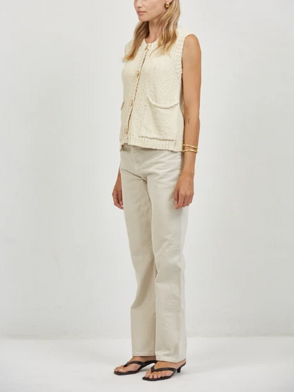 A.REN MOD BUTTONED VEST TOP NATURAL 