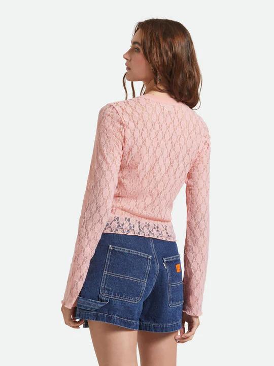 BRIXTON DOLLY SLIM L/S KNIT TOP MELLOW ROSE