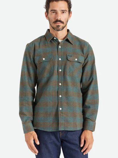 BRIXTON BOWERY FLANNEL OCEAN