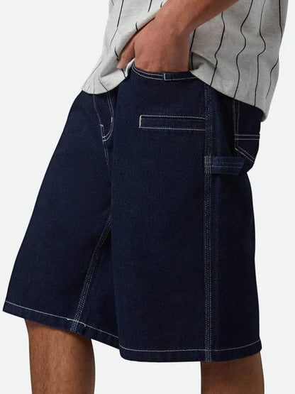 BRIXTON BUILDERS CARPENTER BAGGY SHORT RINSE DENIM 