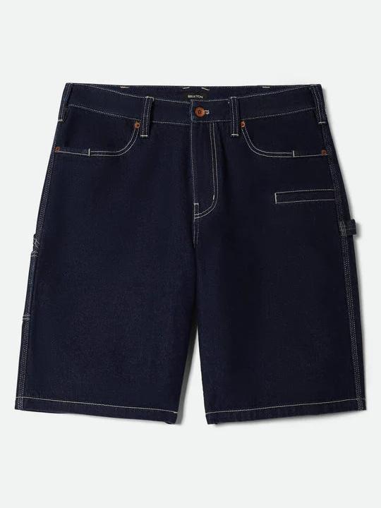 BRIXTON BUILDERS CARPENTER BAGGY SHORT RINSE DENIM 