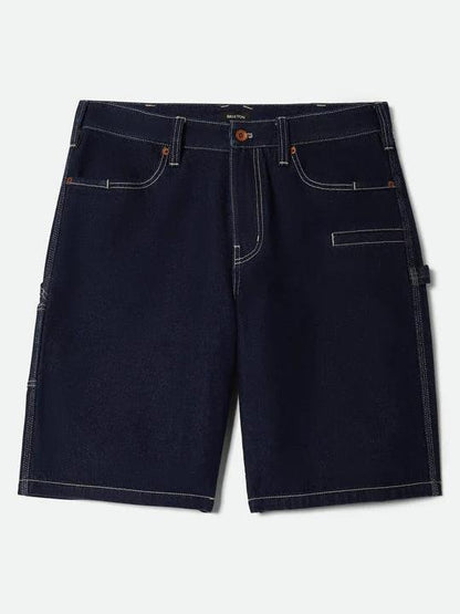 BRIXTON BUILDERS CARPENTER BAGGY SHORT RINSE DENIM 