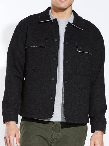 CIVIL SOCIETY JASPER CROPPED SHACKET HEATHER BLACK