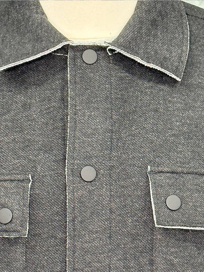 CIVIL SOCIETY JASPER CROPPED SHACKET HEATHER BLACK