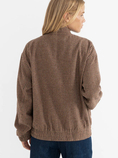 RHYTHM CHECK OVERSIZED BOMBER JACKET BROWN 