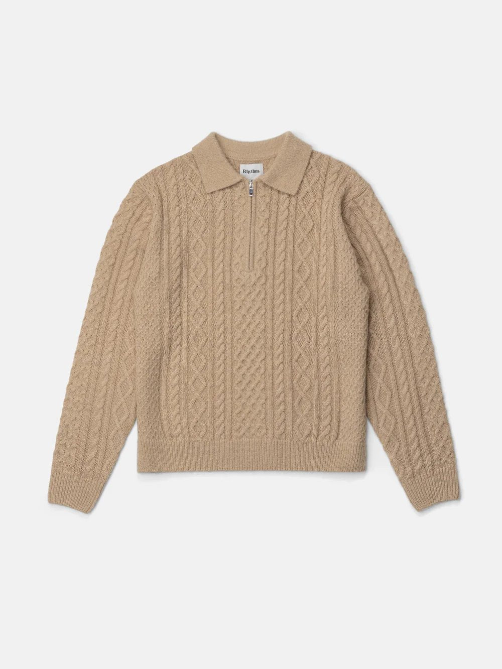 RHYTHM MOHAIR QUARTER ZIP FISHERMAN KNIT INCENSE