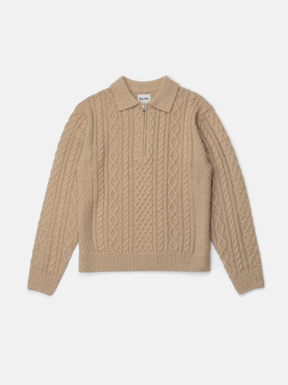 RHYTHM MOHAIR QUARTER ZIP FISHERMAN KNIT INCENSE