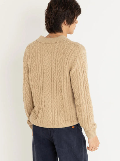 RHYTHM MOHAIR QUARTER ZIP FISHERMAN KNIT INCENSE
