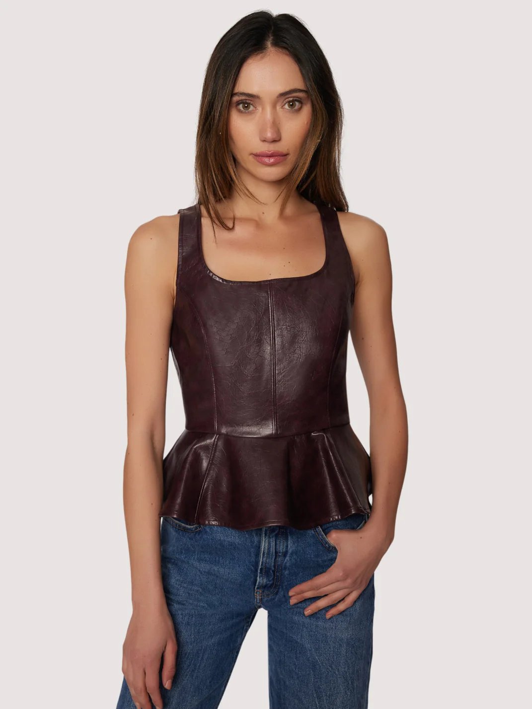 LOST + WANDER VALOUR OF VENUS TOP MERLOT