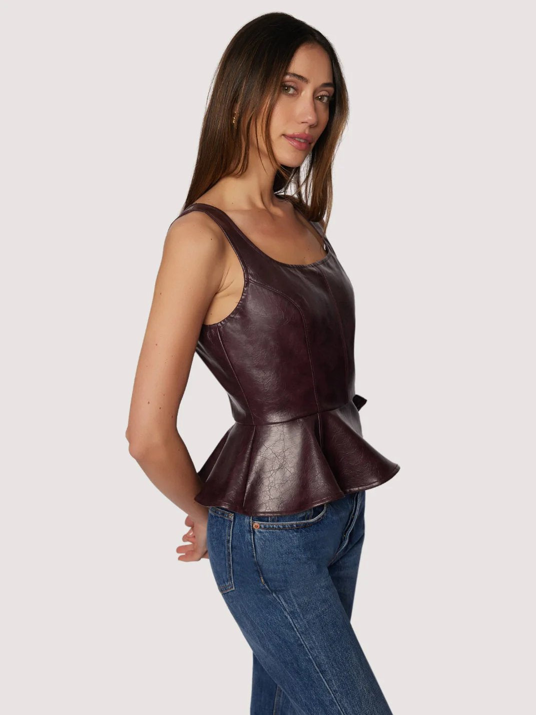 LOST + WANDER VALOUR OF VENUS TOP MERLOT