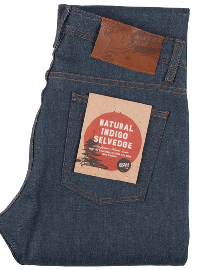 NAKED & FAMOUS DENIM WEIRD GUY NATURAL INDIGO SELVEDGE