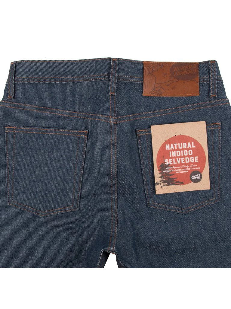 NAKED & FAMOUS DENIM WEIRD GUY NATURAL INDIGO SELVEDGE