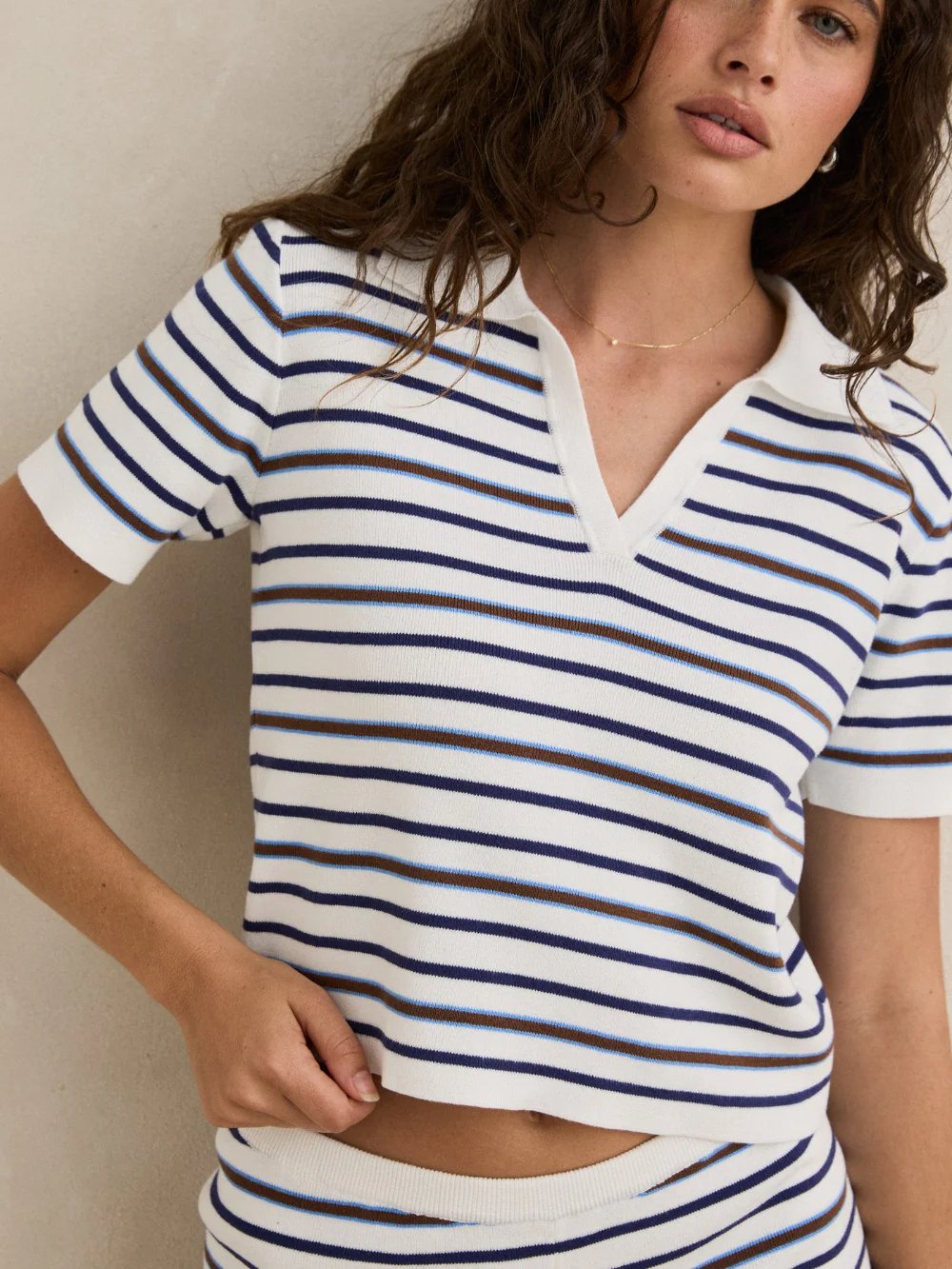 RHYTHM ROMMY KNIT TOP VINTAGE STRIPE