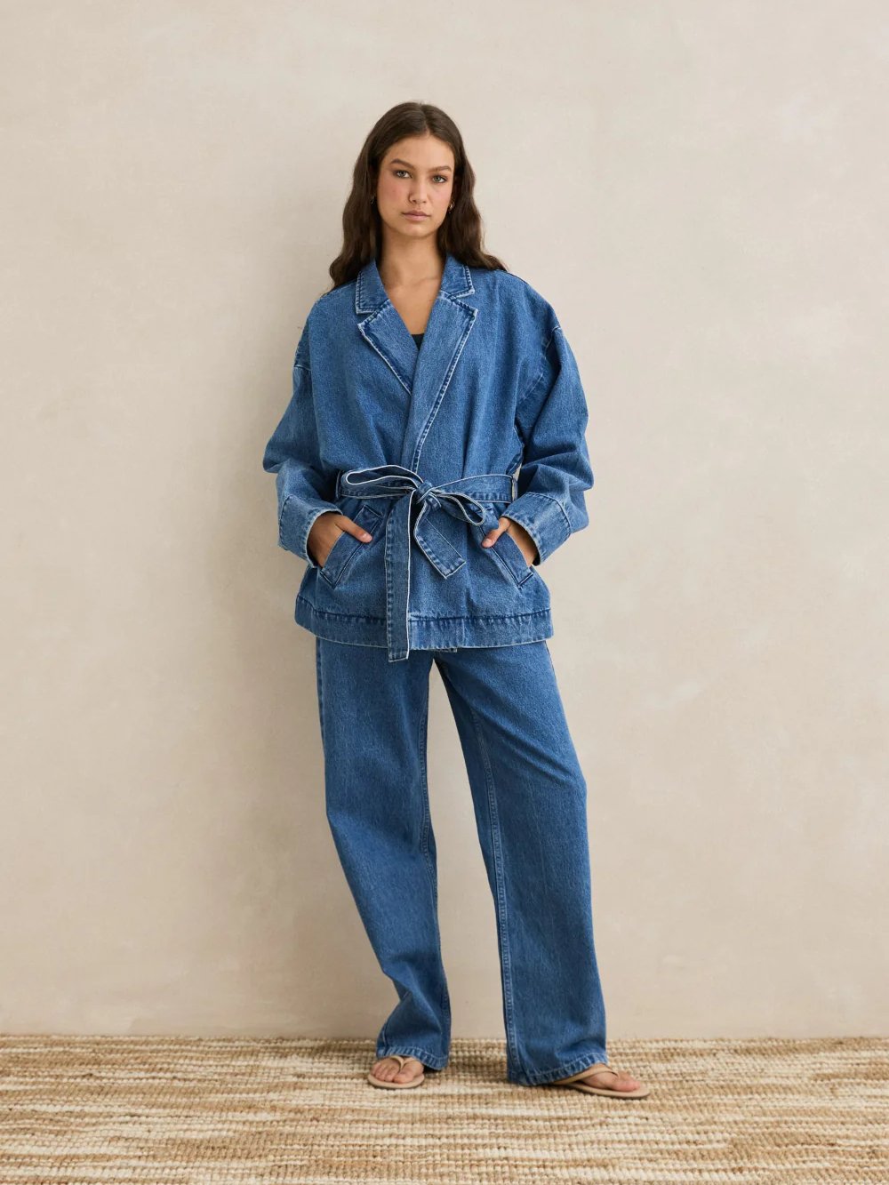 RHYTHM SHORELINE DENIM BLAZER INDIGO