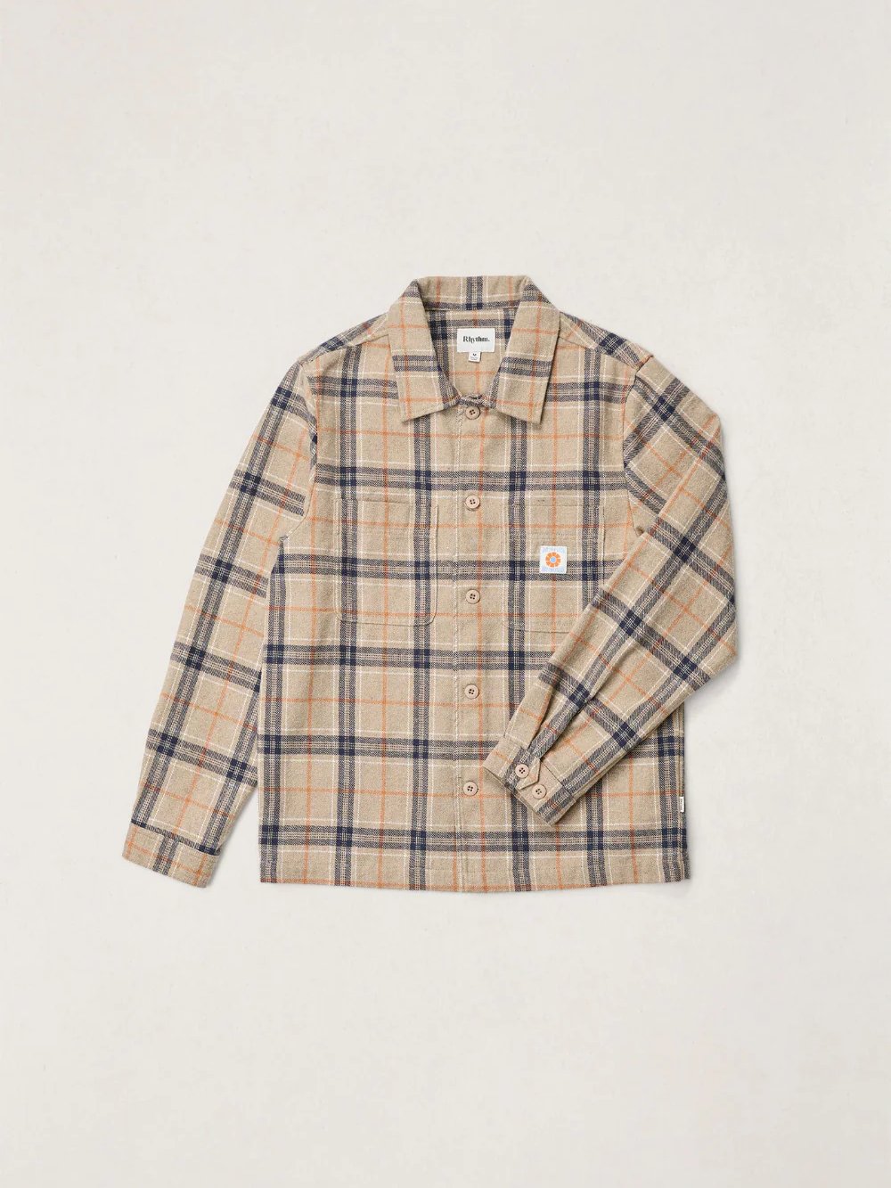 RHYTHM OSCAR CHECK SHIRT JACKET STONE 