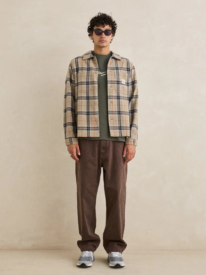 RHYTHM OSCAR CHECK SHIRT JACKET STONE 