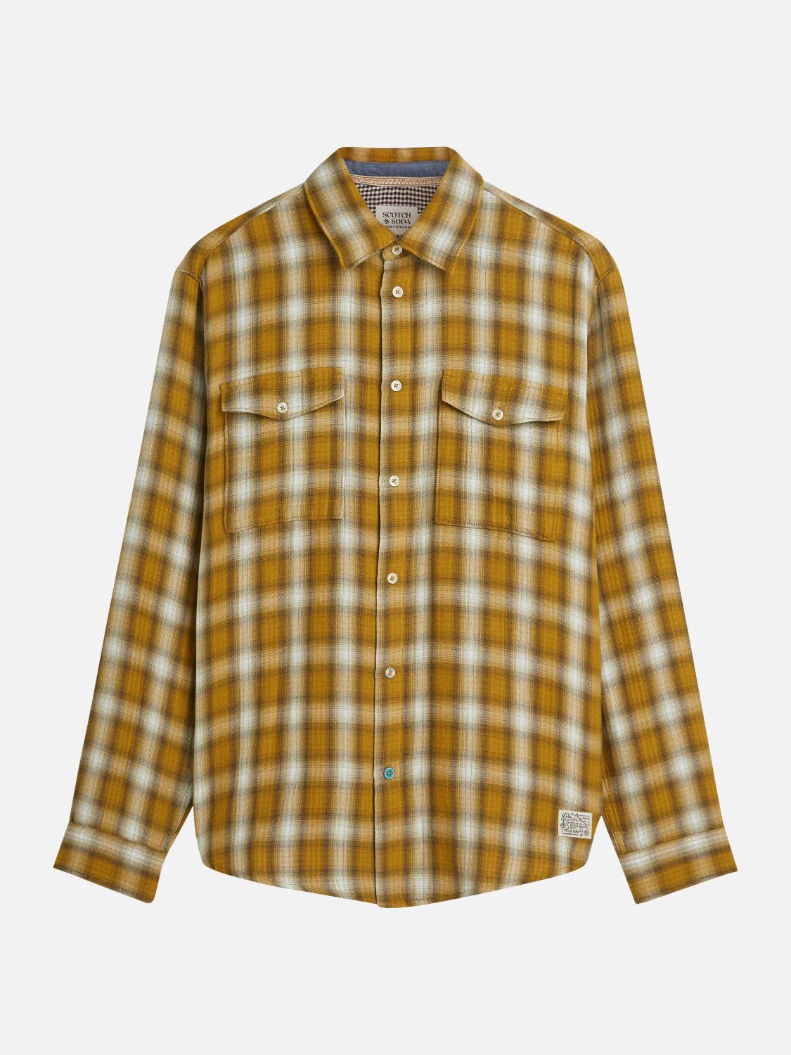 S&S DOUBLE CLOTH CHECK RELAXED FIT SHIRT RAFFIA CHECK 