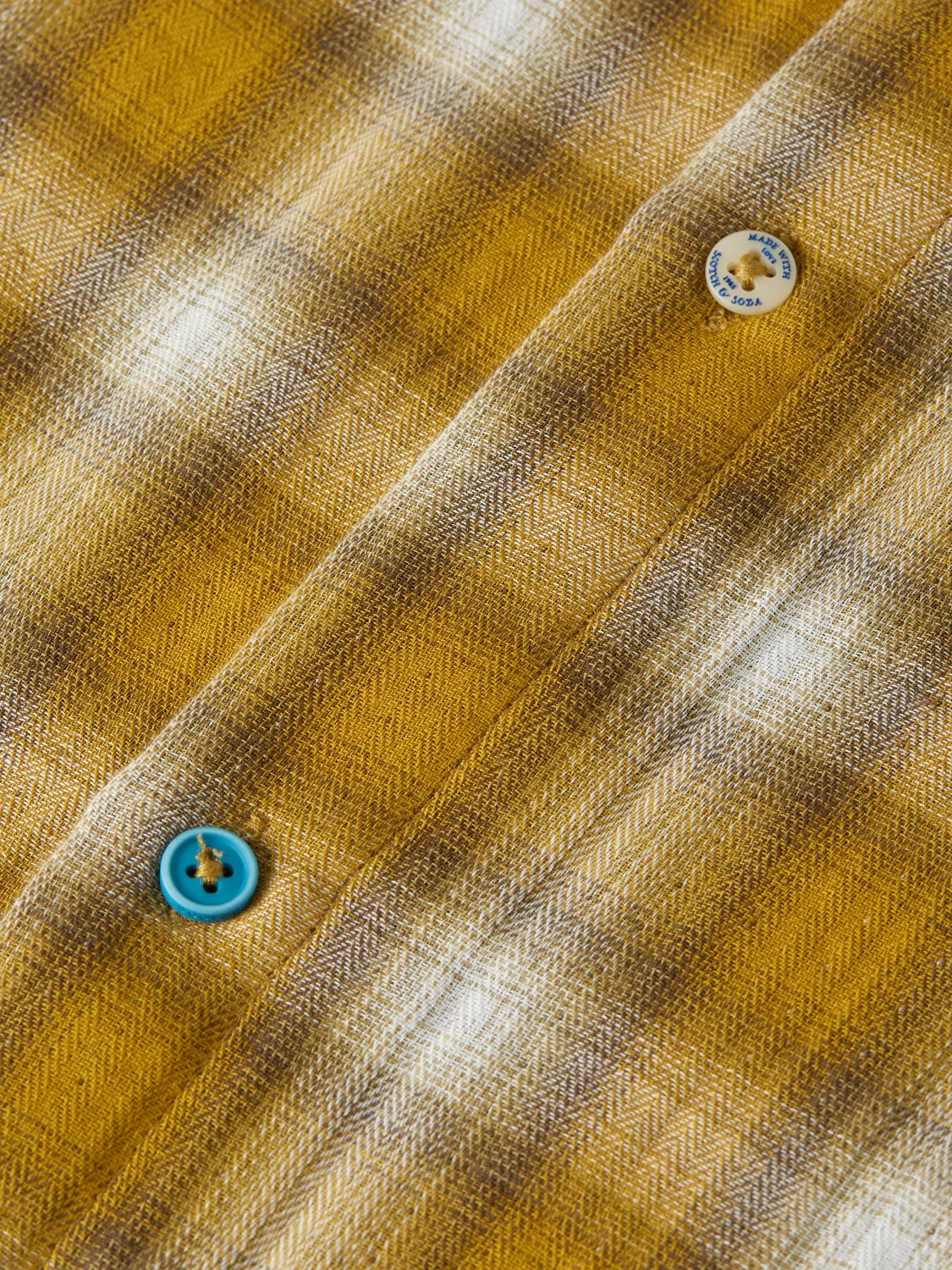 S&S DOUBLE CLOTH CHECK RELAXED FIT SHIRT RAFFIA CHECK 