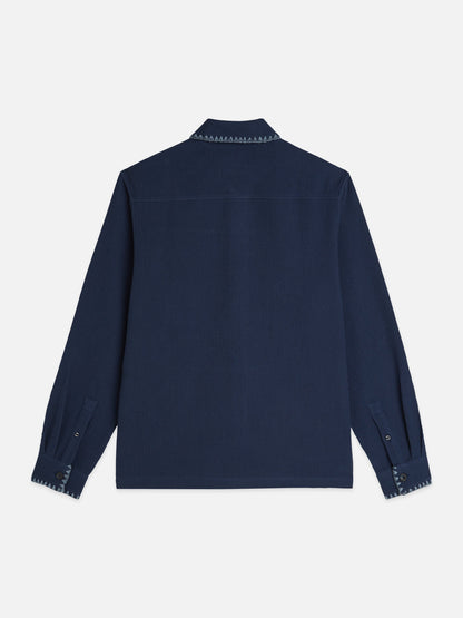 S&S WAFFLE STRUCTURE RELAXED FIT SHIRT BLUE