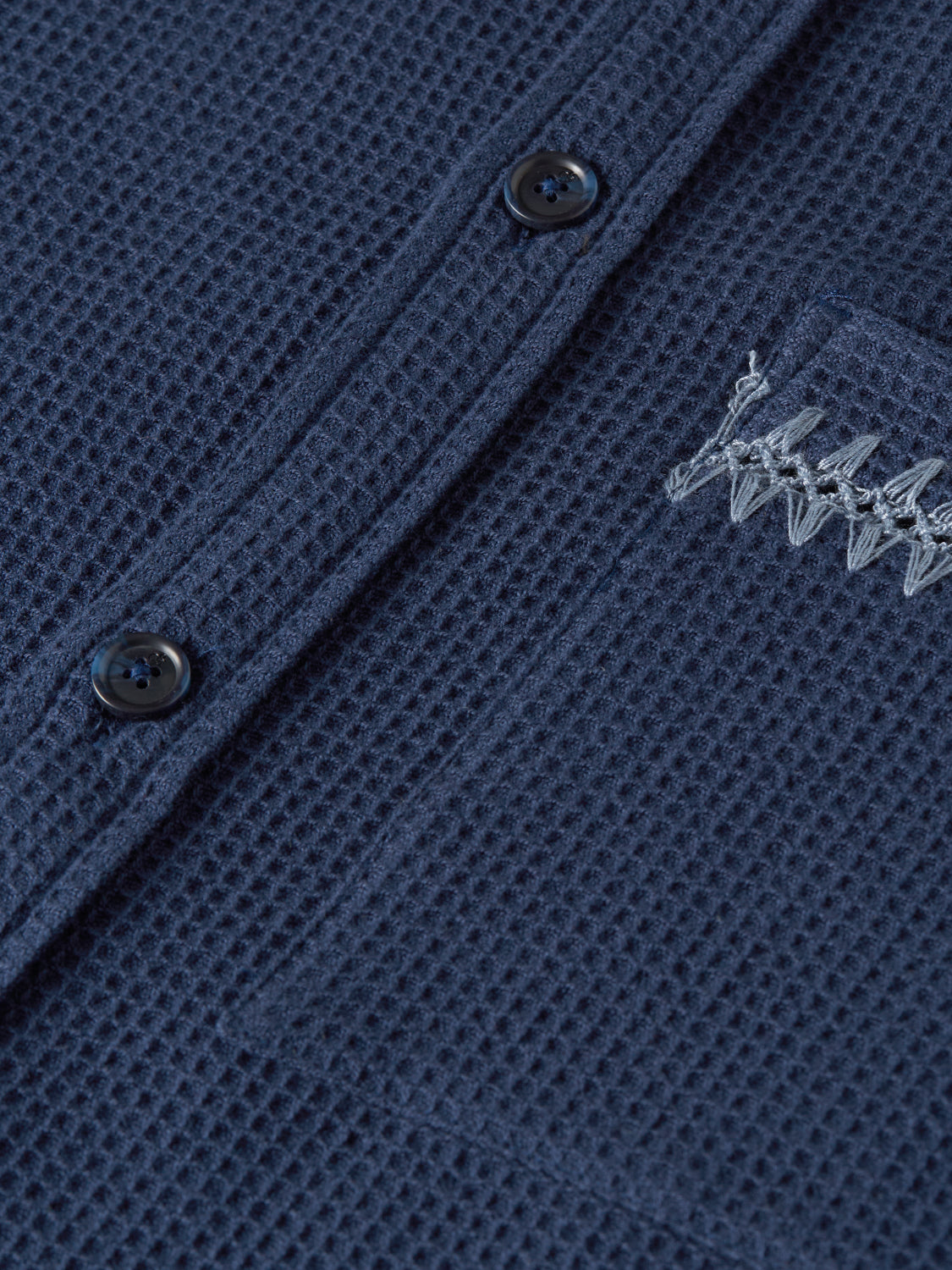 S&S WAFFLE STRUCTURE RELAXED FIT SHIRT BLUE