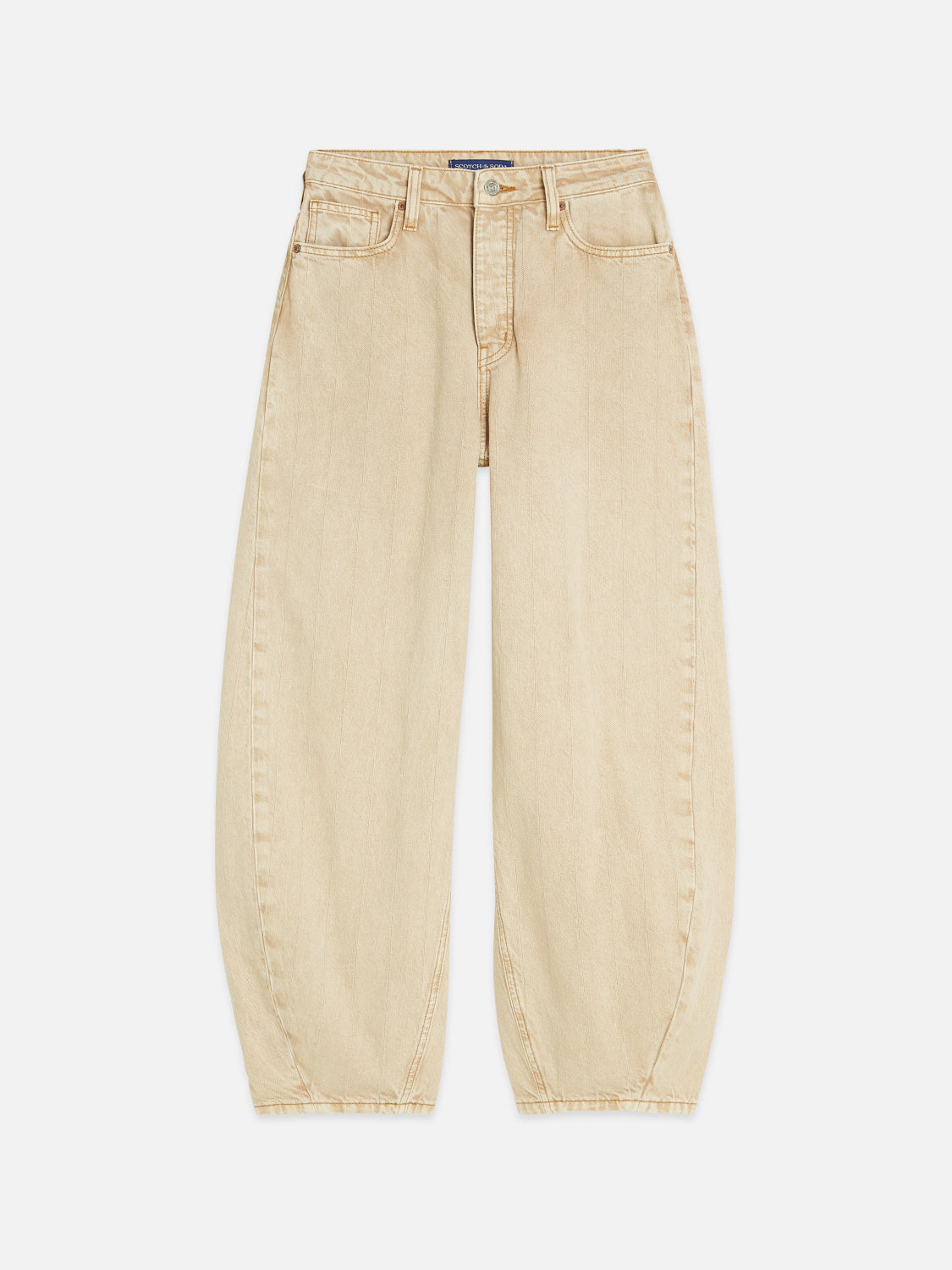 S&S LOOP HIGH RISE BARREL LEG JEAN TRAVERTINE