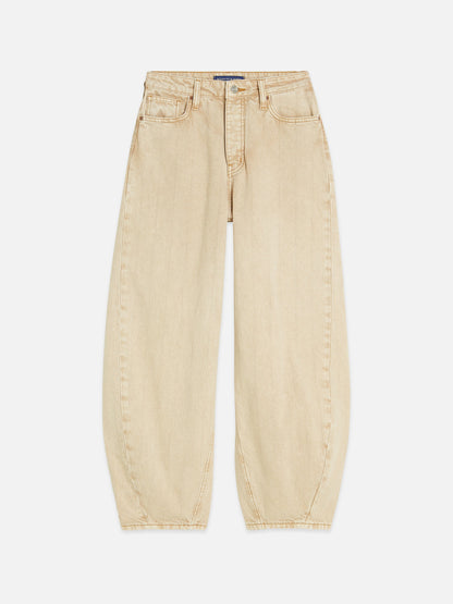 S&S LOOP HIGH RISE BARREL LEG JEAN TRAVERTINE