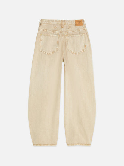 S&S LOOP HIGH RISE BARREL LEG JEAN TRAVERTINE