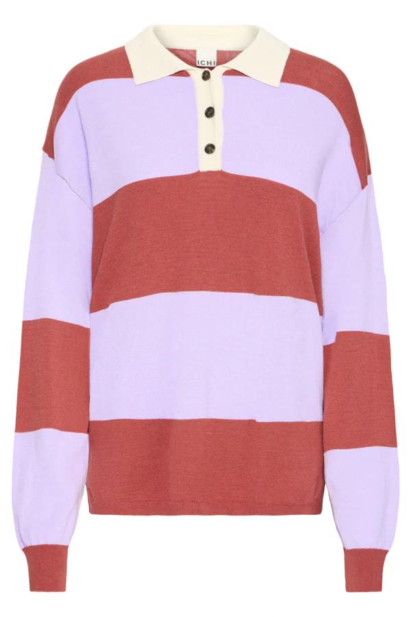 ICHI BOSTON PULLOVER KNIT PURPLE ROSE COMBO