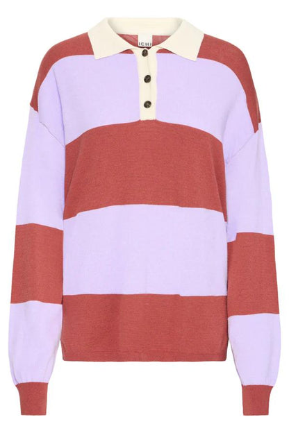 ICHI BOSTON PULLOVER KNIT PURPLE ROSE COMBO
