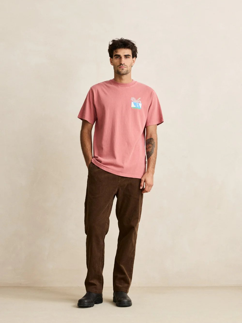 RHYTHM ECHOES VINTAGE TSHIRT DUSTY ROSE
