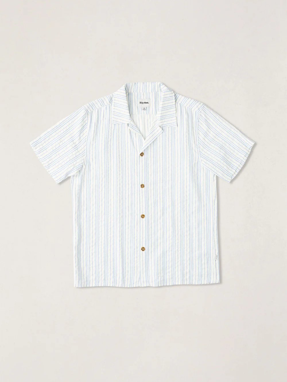 RHYTHM NOVELTY STRIPE SHORT SLEEVE SHIRT WHITE 