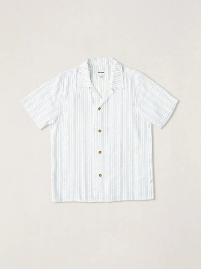 RHYTHM NOVELTY STRIPE SHORT SLEEVE SHIRT WHITE 