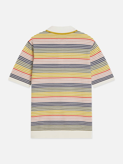 S&S STRIPED STRUCTURED KNITTED REGULAR-FIT POLO MULTI 