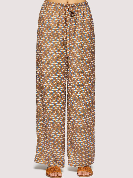 L+W NIGHTS IN CAPRI PANTS BROWN MULTI 