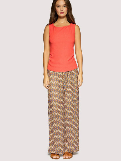 L+W NIGHTS IN CAPRI PANTS BROWN MULTI 