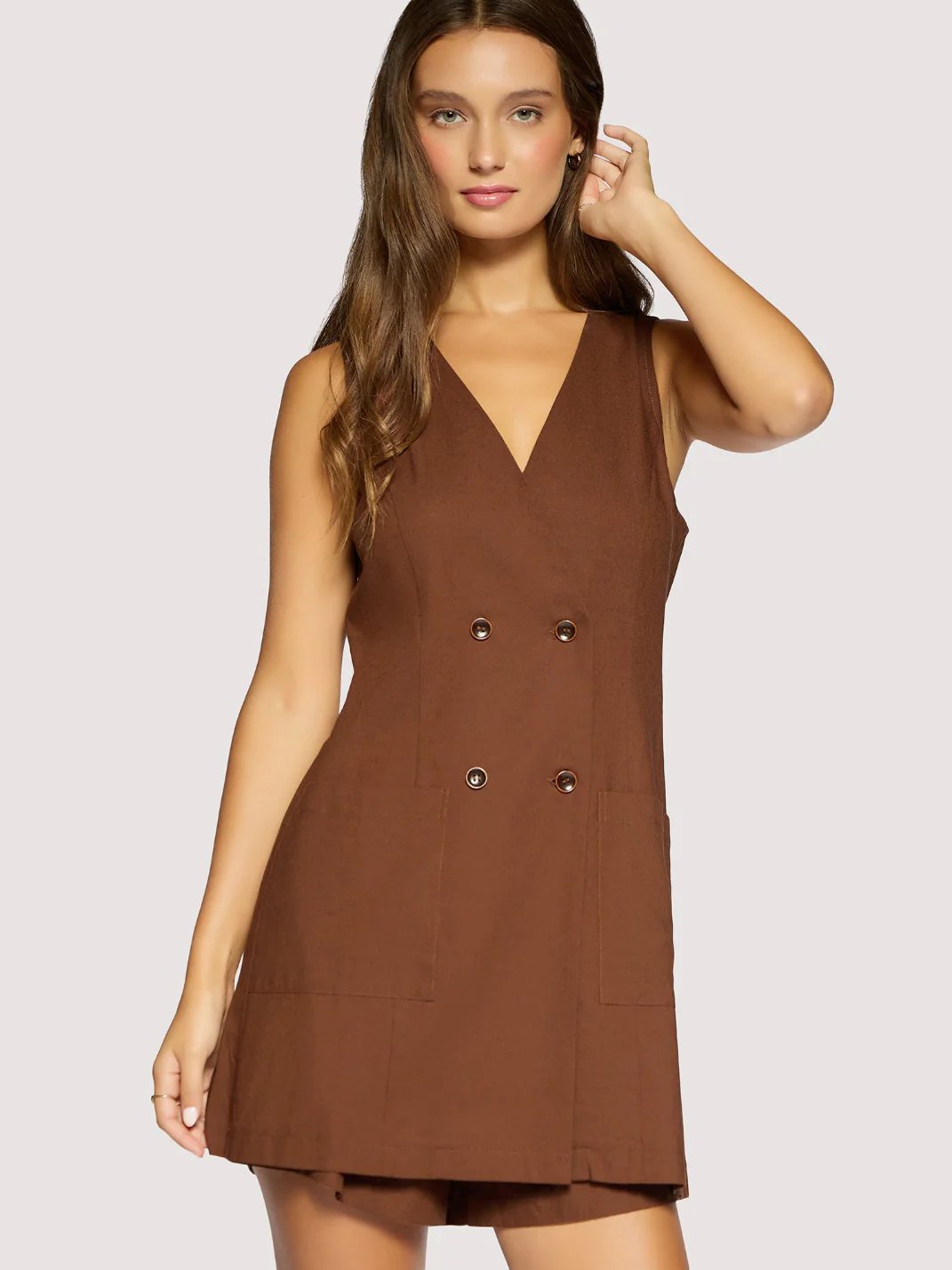 L+W INEZ ROMPER BROWN 