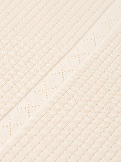 S&S POINTELLE KNITTED RELAXED FIT TEE EGGNOG