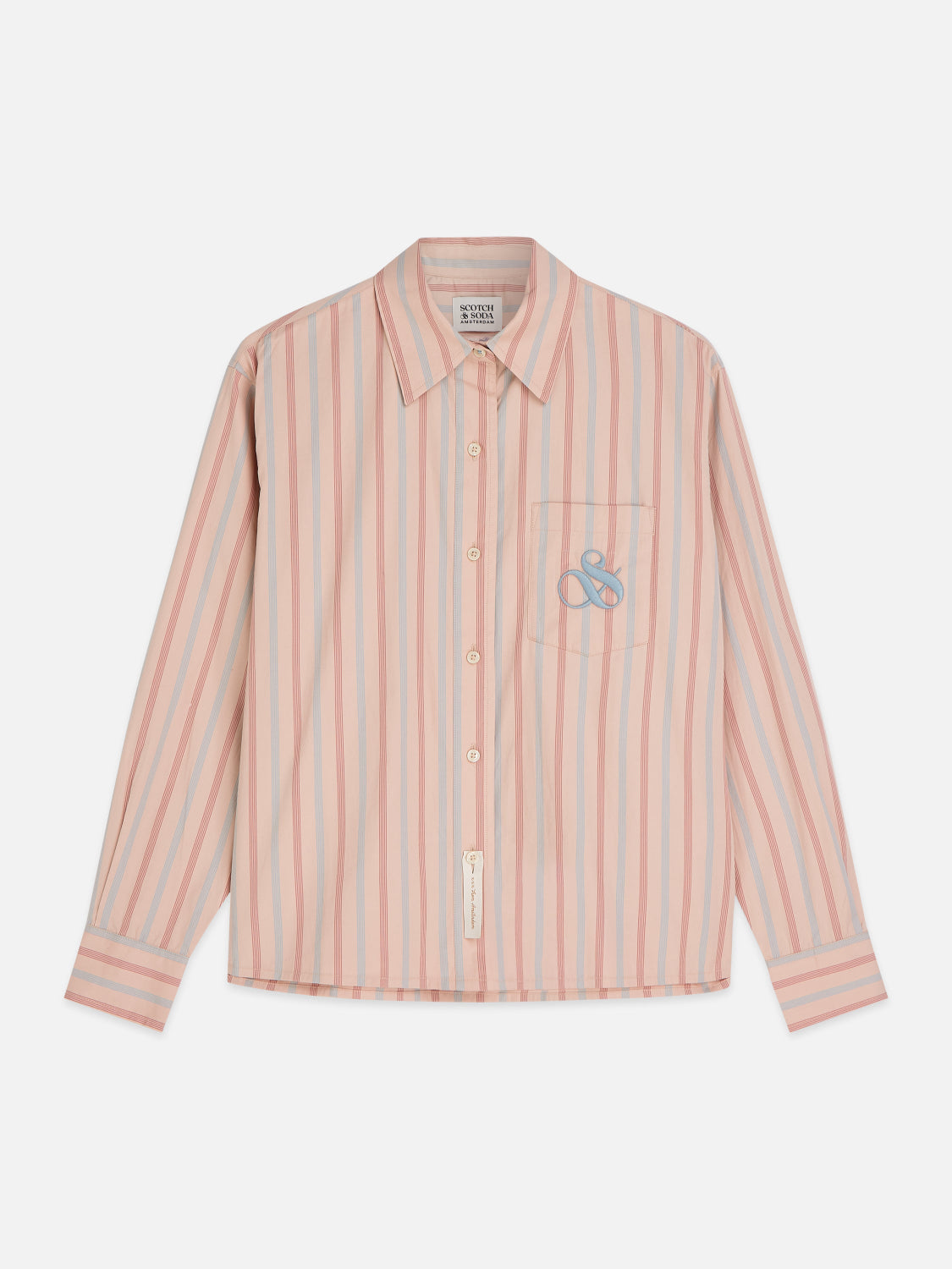 S&S STRIPED RELAXED FIT SHIRT ROSE DUST 