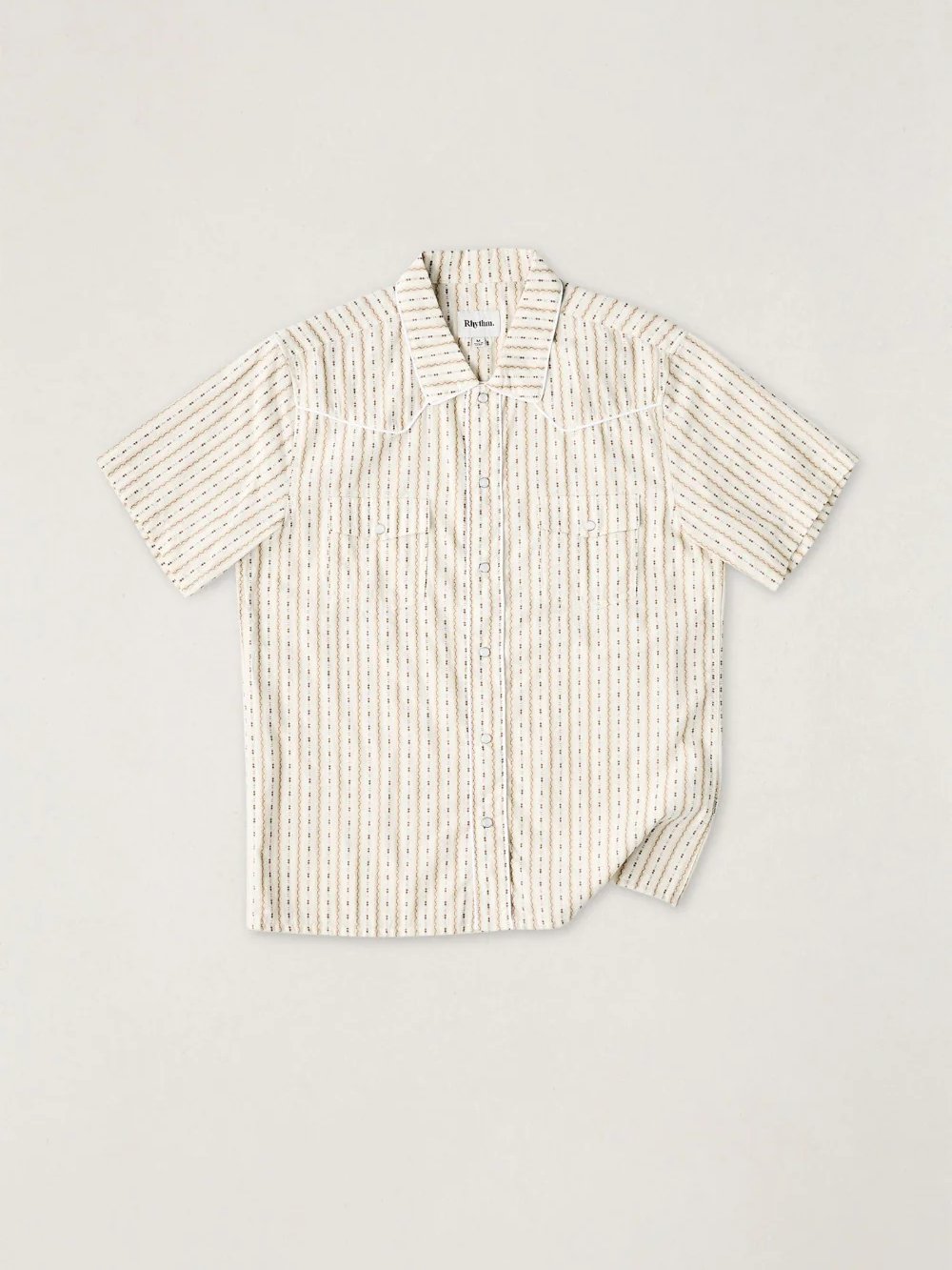 RHYTHM LONE PINE STRIPE SHORT SLEEVE SHIRT NATURAL 
