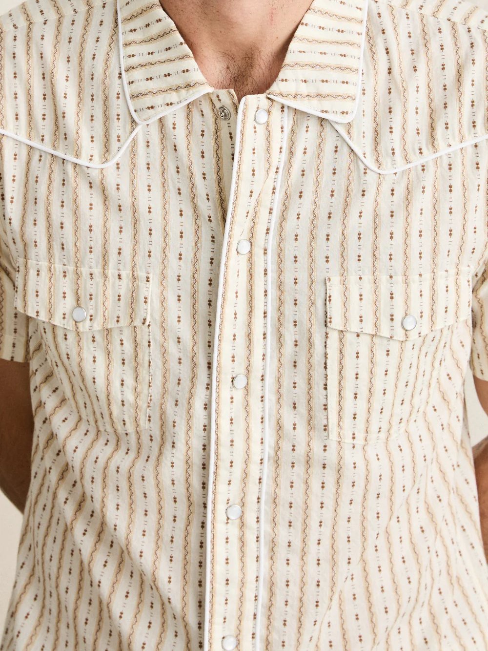 RHYTHM LONE PINE STRIPE SHORT SLEEVE SHIRT NATURAL 