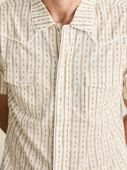 RHYTHM LONE PINE STRIPE SHORT SLEEVE SHIRT NATURAL 