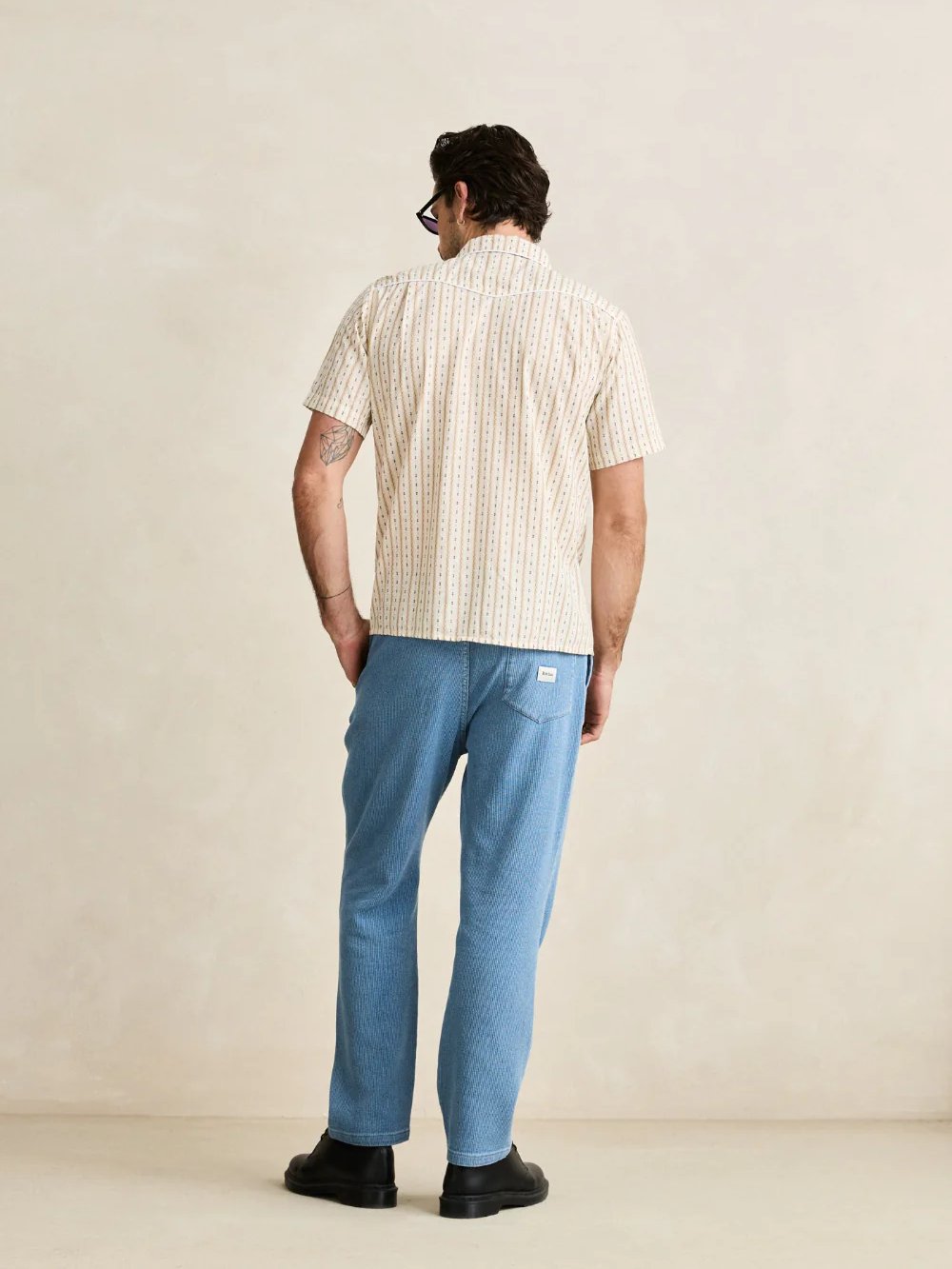 RHYTHM LONE PINE STRIPE SHORT SLEEVE SHIRT NATURAL 