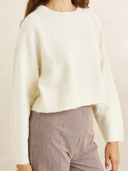RHYTHM ESTELLE FLUFFY CREWNECK KNIT CREAM 