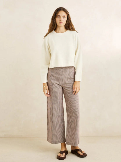 RHYTHM ESTELLE FLUFFY CREWNECK KNIT CREAM 