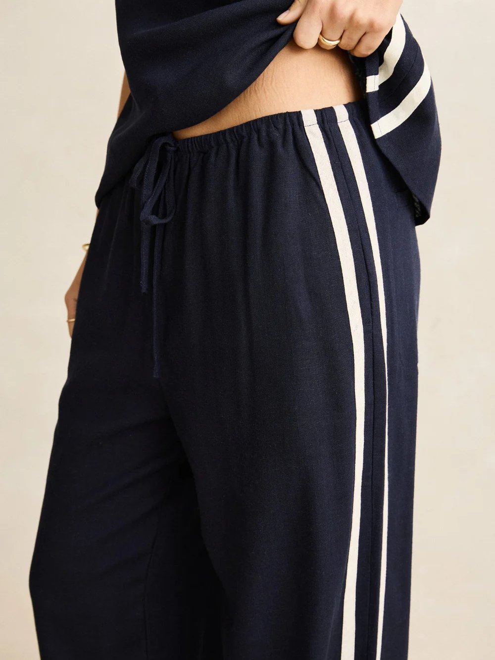 RHYTHM CONTRAST LINEN TRACK PANT OCEAN 