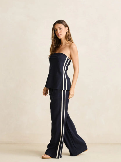 RHYTHM CONTRAST LINEN TRACK PANT OCEAN 