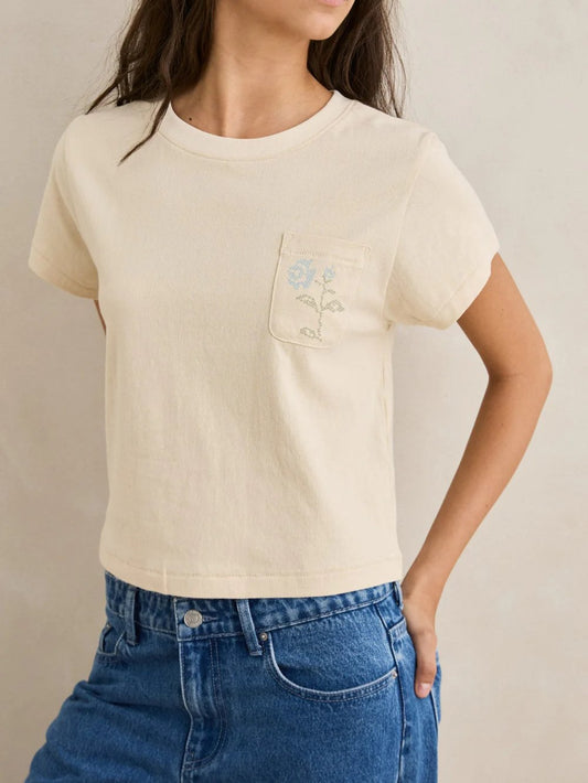  RHYTHM SEASIDE FLORAL TEE NATURAL